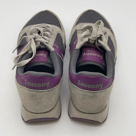 SAUCONY Jazz Original Women’s Sneakers Gray Purple Suede Size 8 Tennis Shoes - Picture 2 of 15